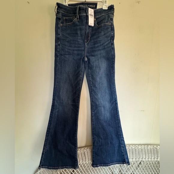 American Eagle Outfitters Denim - American Eagle Outfitters Super Hi-Rise Dark Blue Flare Jeans- sz2 NWT